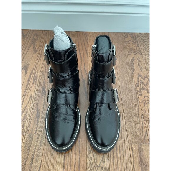 Rag & Bone Cannon Black Buckle Combat Boots Size 37 - Picture 5 of 10